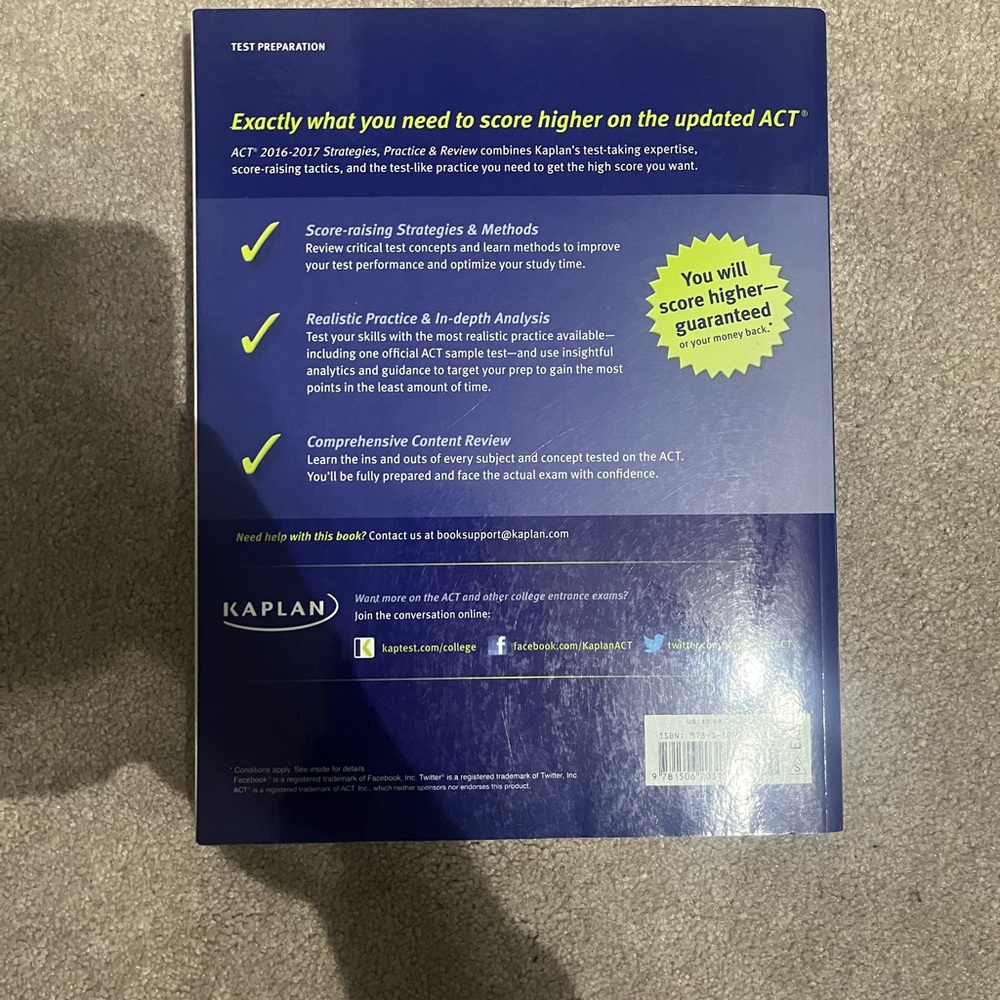 Kaplan ACT Prep Book - Picture 3 of 3